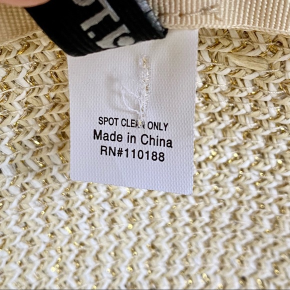NWOT Apt. 9 Floppy Gold Woven Straw Sun Hat - Picture 8 of 9